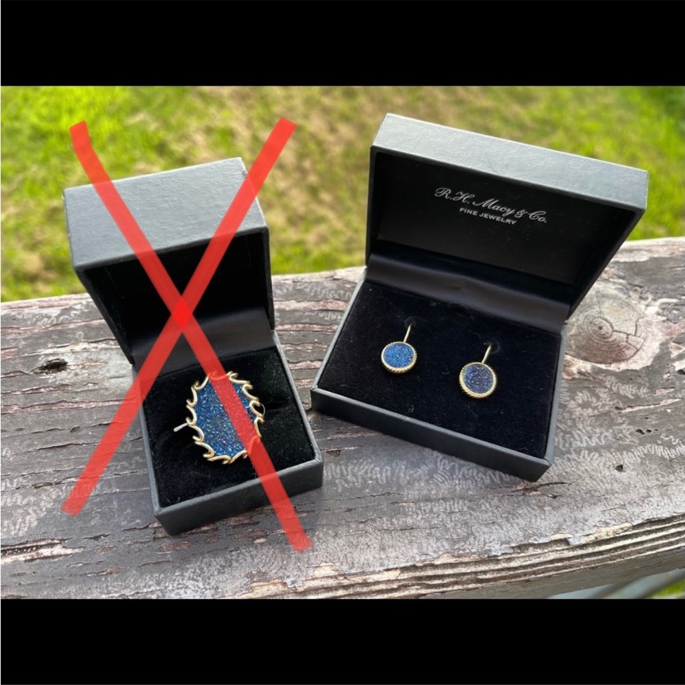 COPY - R.H. Macy & Co. Blue Druzy Earrings